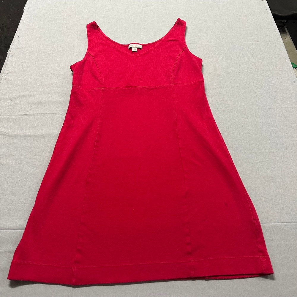New York & Company Womens Pink Cotton Sleeveless V-Neck A-Line Mini Dress M